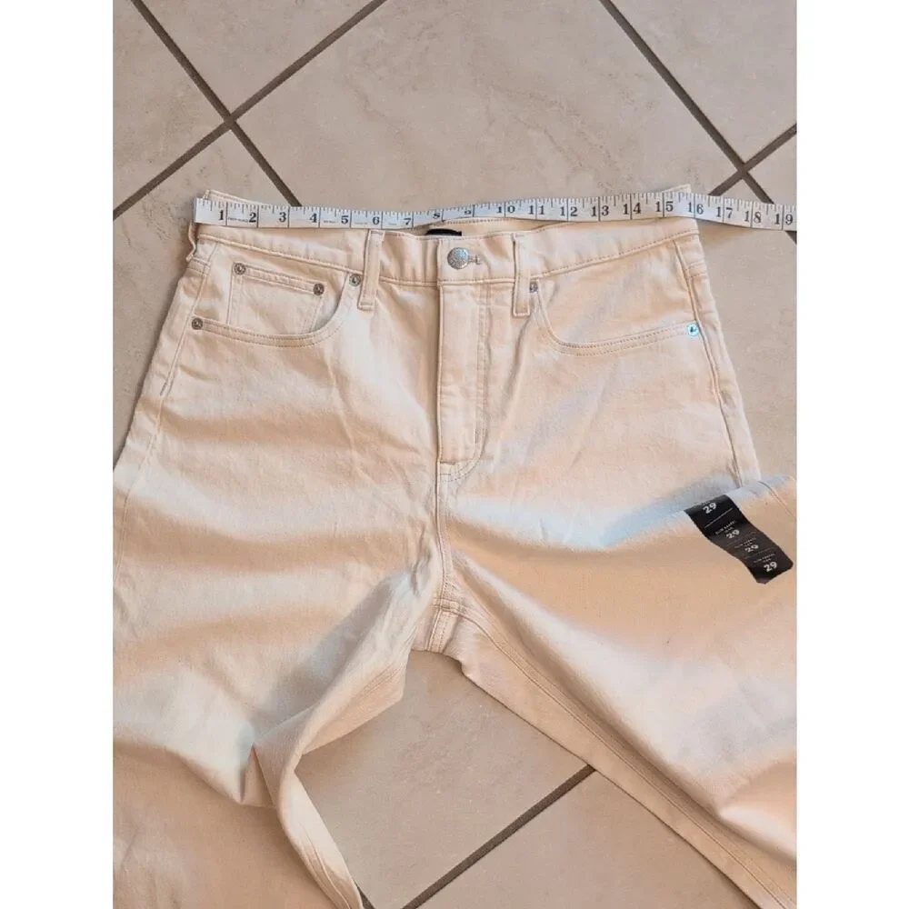 NWT J. Crew Slim Barrel Jean Ecru Beige White Petite Size 29